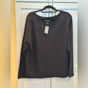 Lane Bryant 18W/20W Black Embellished Sweatshirt